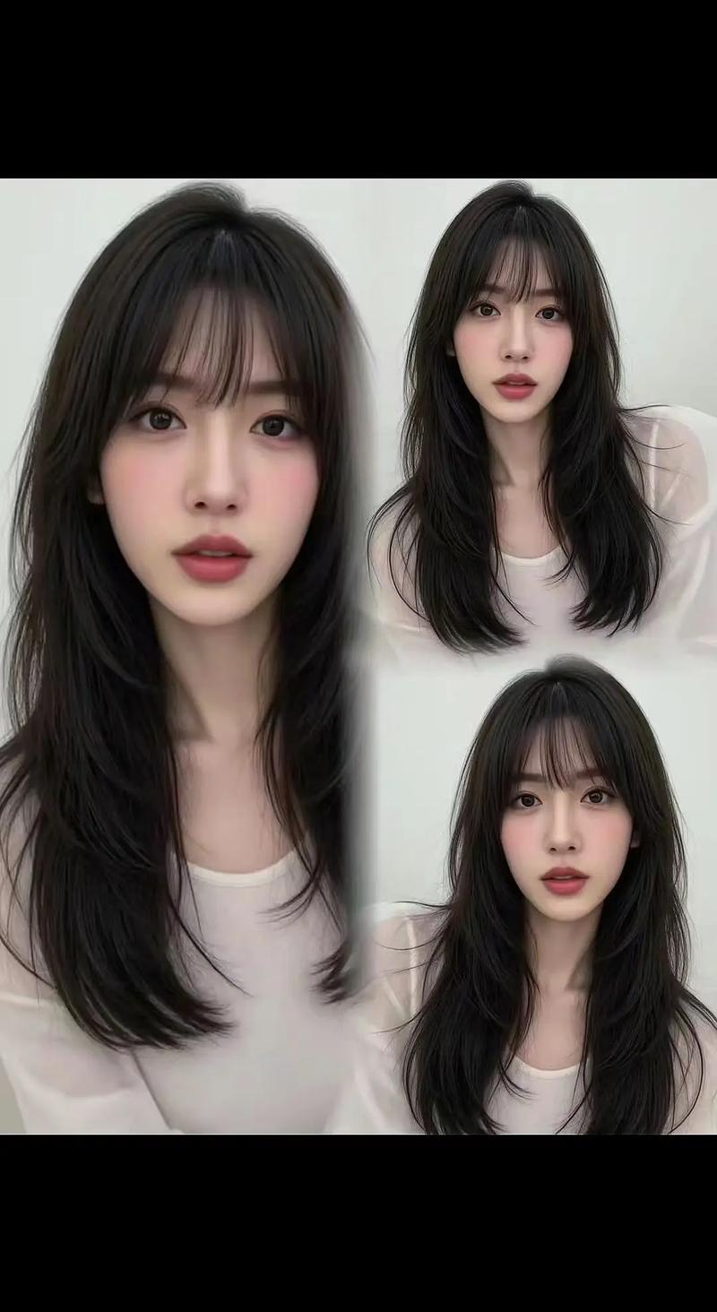 脸小适合什么发型_中分刘海短发层次中长发，避免贴头皮，用发饰调整