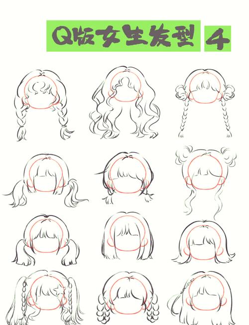 q版发型女生_可爱头包脸画法