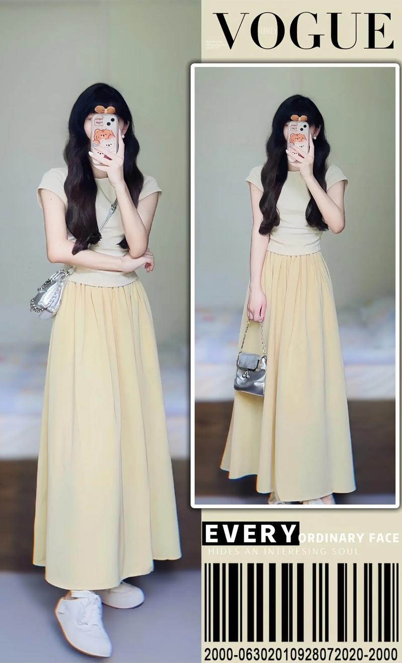 黄裙子搭配鞋子图片_时尚百搭，休闲优雅皆可穿