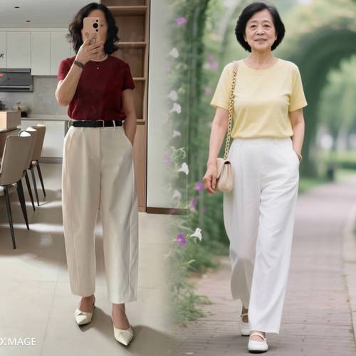 50多岁女最佳穿搭_合身剪裁显气质，质感面料更高级