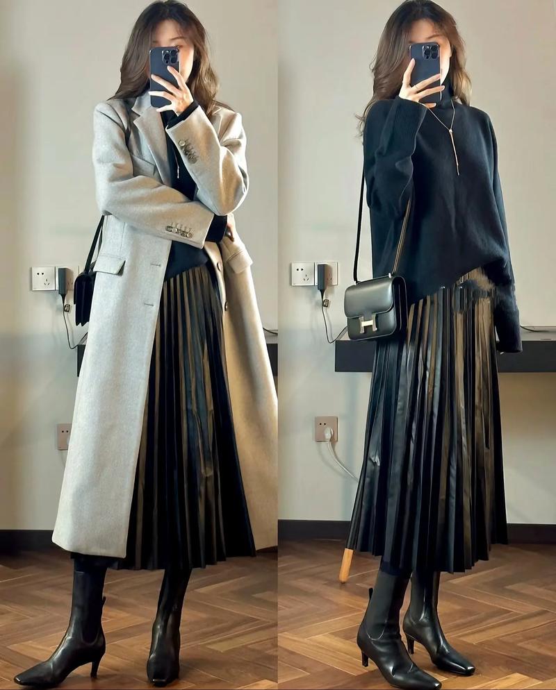 穿百褶裙配什么鞋_牛仔外套配灰色百褶裙显稳重