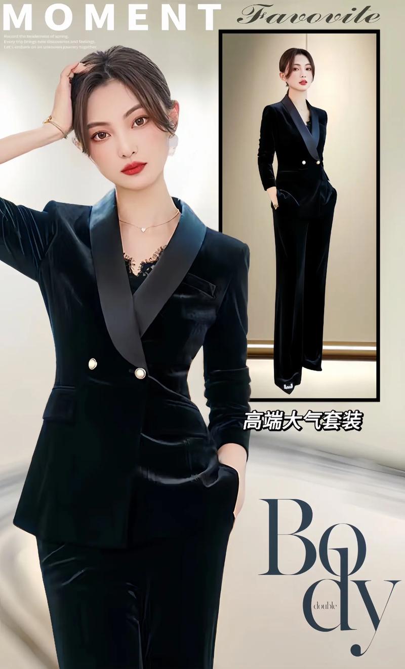 丝绒长裙配黑色西装外套_黑色丝绒长裙百变搭配，显气质显女人味