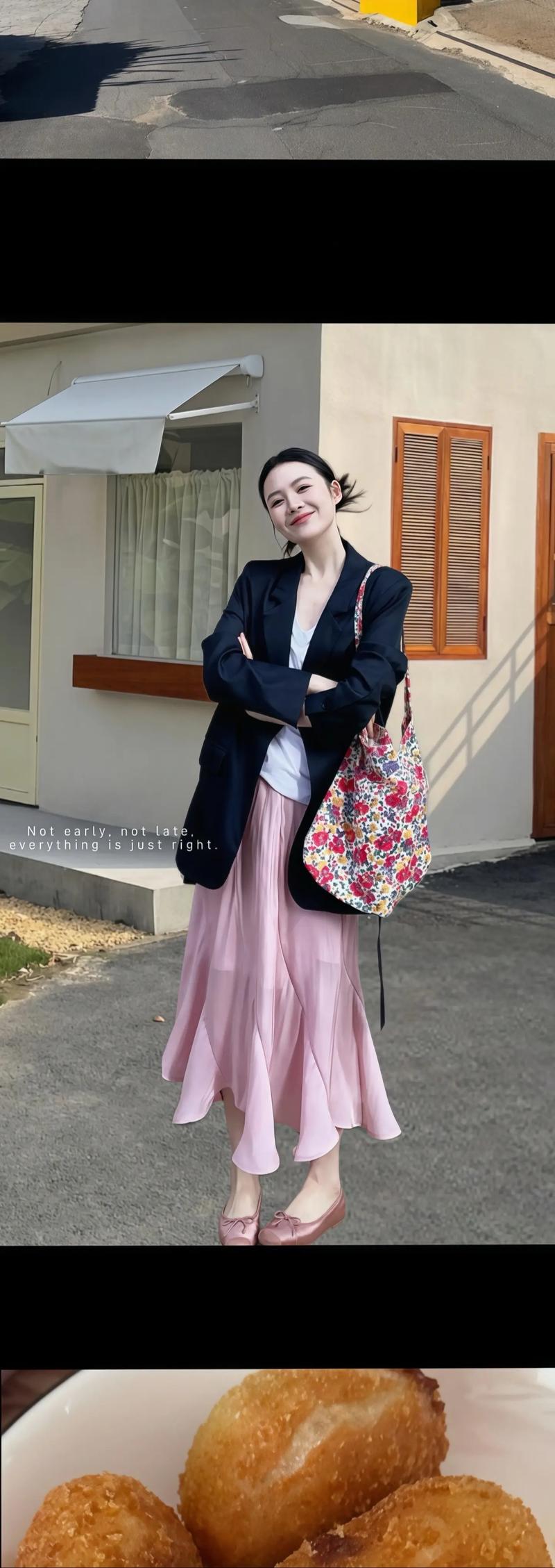 皮粉色上衣搭配黑色好看吗_优雅清新活力温馨，时尚百搭！