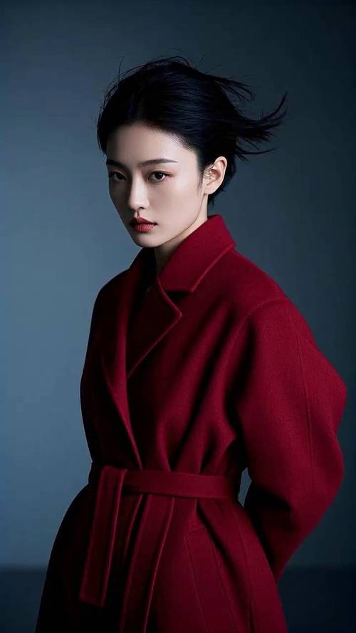 毛呢大衣配高领毛衣，保暖又显气质！