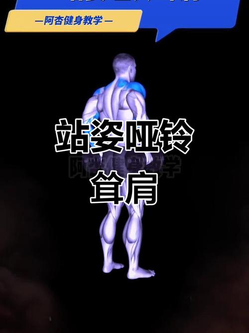 耸肩锻炼的正确方法_哑铃耸肩练肩部，挺胸收腹要标准
