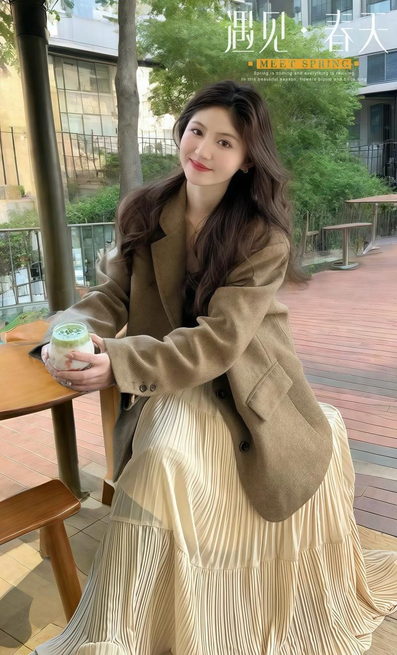 奶茶色半身裙配什么颜色上衣_奶茶裙百搭显气质，轻松穿出高级感