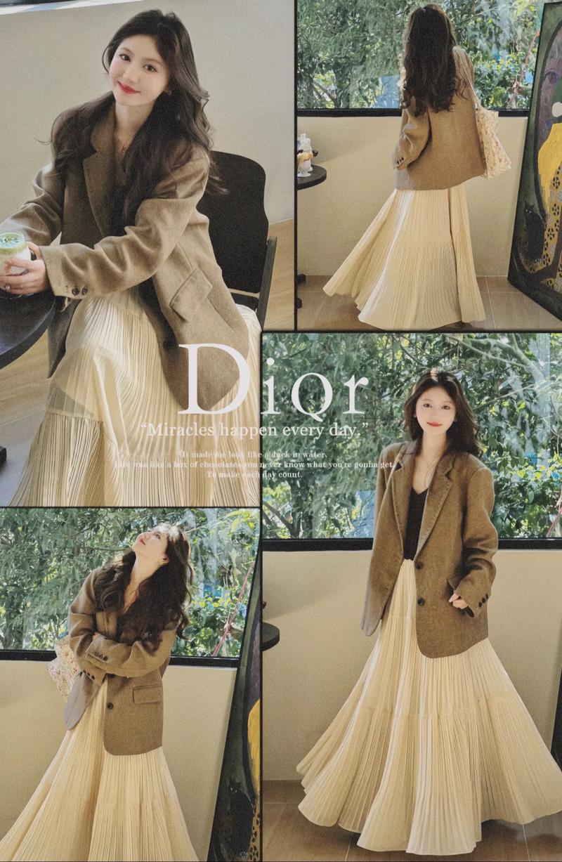 奶茶色半身裙配什么上衣_温柔百搭，时尚显气质