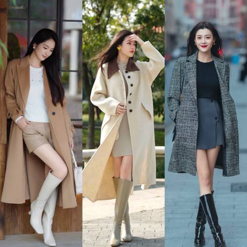 靴子搭配衣服 一整套_冬日靴子搭配指南，时尚显高，优雅与青春兼具！