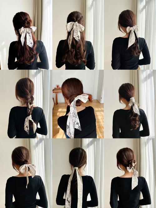 长条发带怎么绑头发_日常复古造型亮点