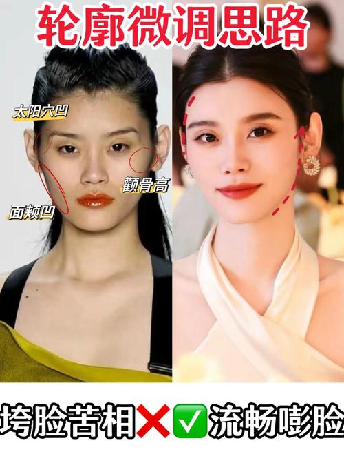 菱形脸参照明星化妆_柔化棱角显气质
