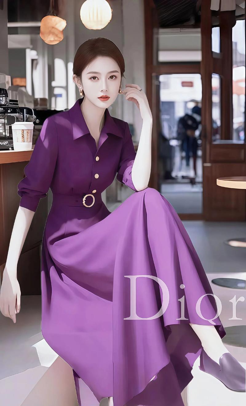 暗紫红色裙子配什么花色上衣_浅紫上衣配暗红裙，优雅时尚显气质