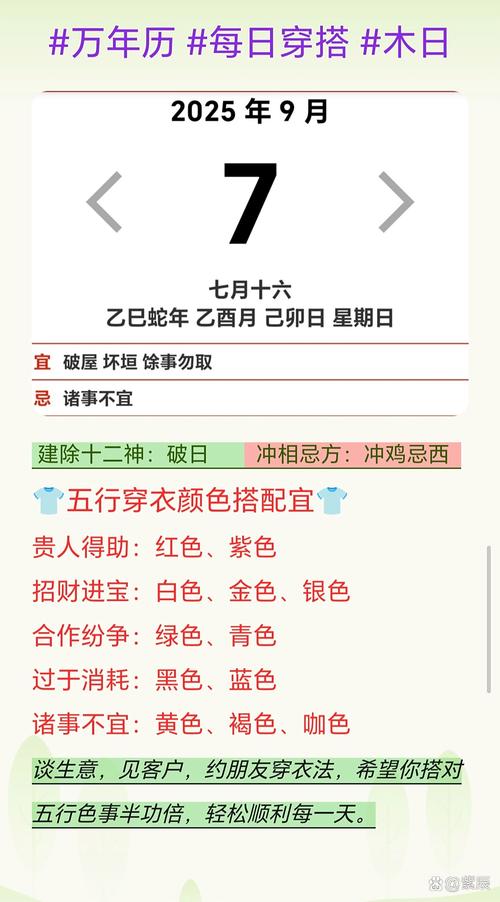 天天黄历今日五行穿搭_红紫粉橙，绿最合，避白黄