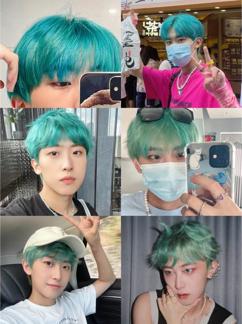 蓝绿色头发男生_王一博蓝绿色脏辫引领潮流，黑色系造型个性十足