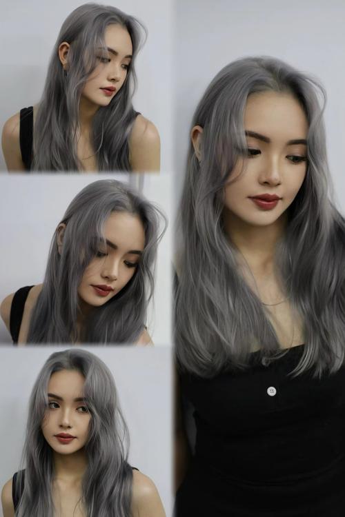 黑加灰是什么头发颜色_黑灰色挑染显白时尚，自然清爽易打理