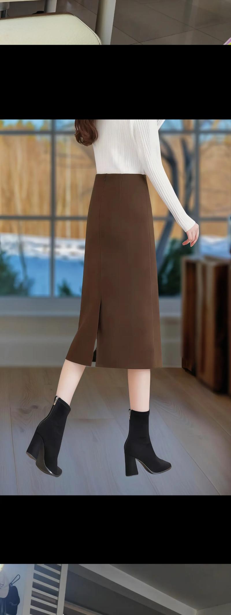 在色毛呢裙配什么颜色的打底_秋冬毛呢裙颜色搭配，显瘦时尚